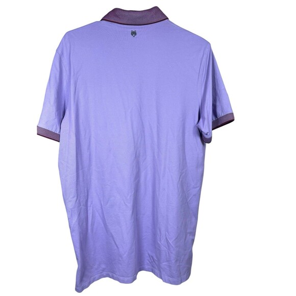 Greyson Golf Polo Mens Sz Lg Solid Purple Pima Modal Spandex Embroidered Tree - Picture 7 of 10